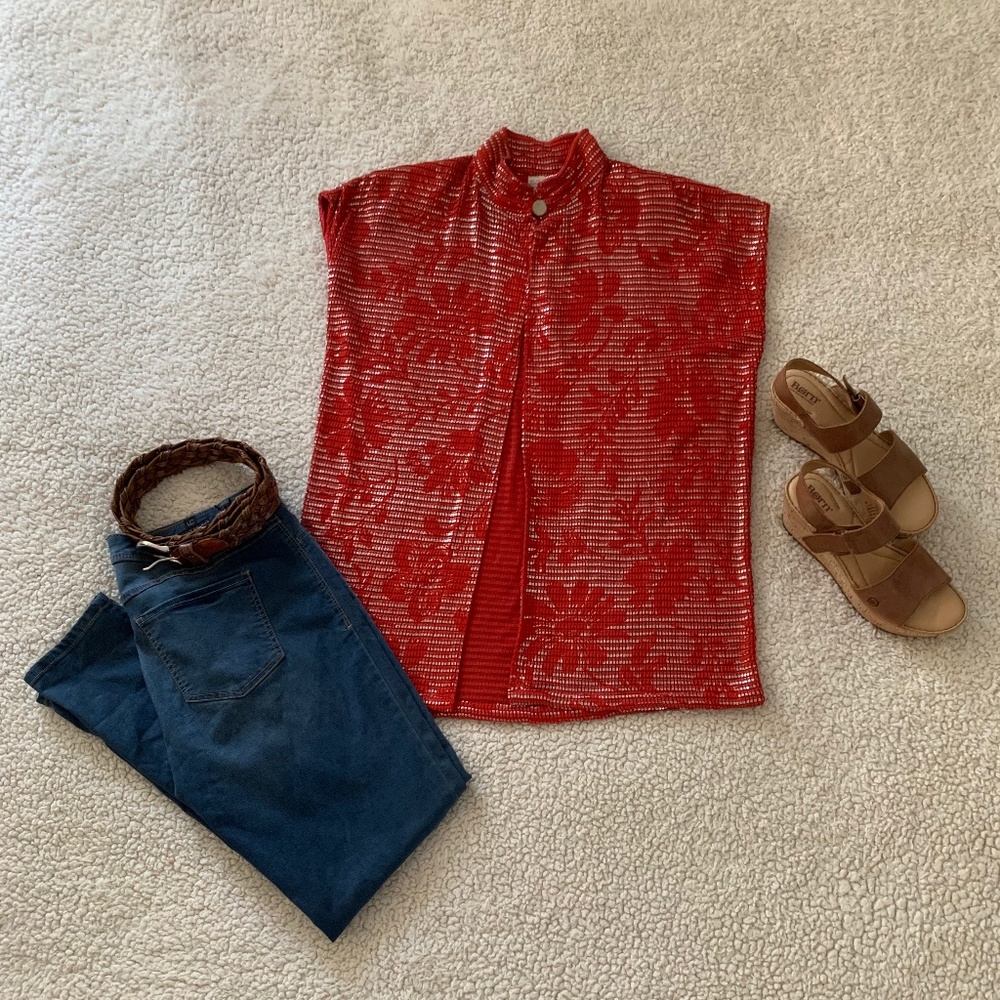 Beautiful Vintage Italian Made Open Front Tunic M/L